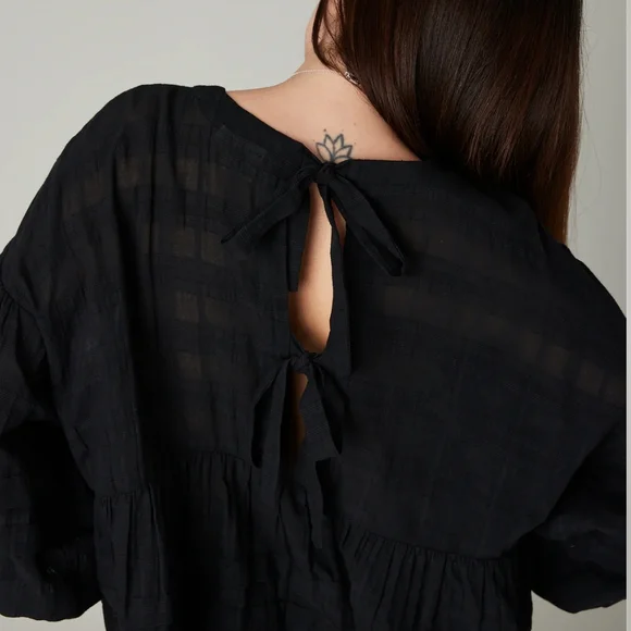 Beyond Nine Simone Black Cotton Top, Size L/XL - Picture 11 of 13